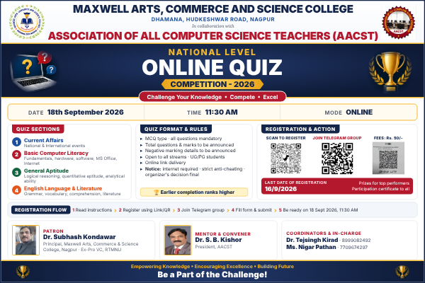National Level Online Quiz Competition 2026 Theme: Challenge Your Knowledge (18 September 2026)