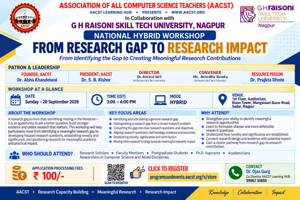 NATIONAL LEVEL HYBRID WORKSHOP From Research Gap to Research Impact (20 September 2026)
