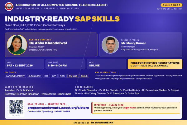 NATIONAL LEVEL WEBINAR : INDUSTRY-READY SAP SKILLS (12 September 2026)